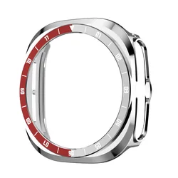 Premium Protective Hard PC Bezel Case for Watch Ultra 2 - 2026 (Red Silver)