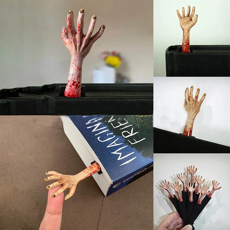 

Книжные закладки на руку, 3D Хэллоуин Зомби, канцелярские подарки из смолы для детей, ужасная Закладка