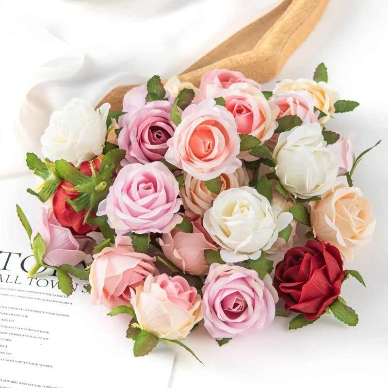 100PCS Künstliche Blumen Diy Candy Box Kuchen Wohnkultur Weihnachten Dekorative Kränze Hochzeit Party Garten Rosen Bogen Seide Gefälschte – Detail 18