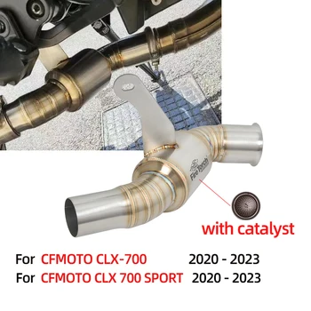 For CFMOTO CLX-700 CLX 700 SPORT 2020 - 2023 Motorcycle Exhaust Escape Modify Muffler Mid link Pipe With Catalyst Eliminator