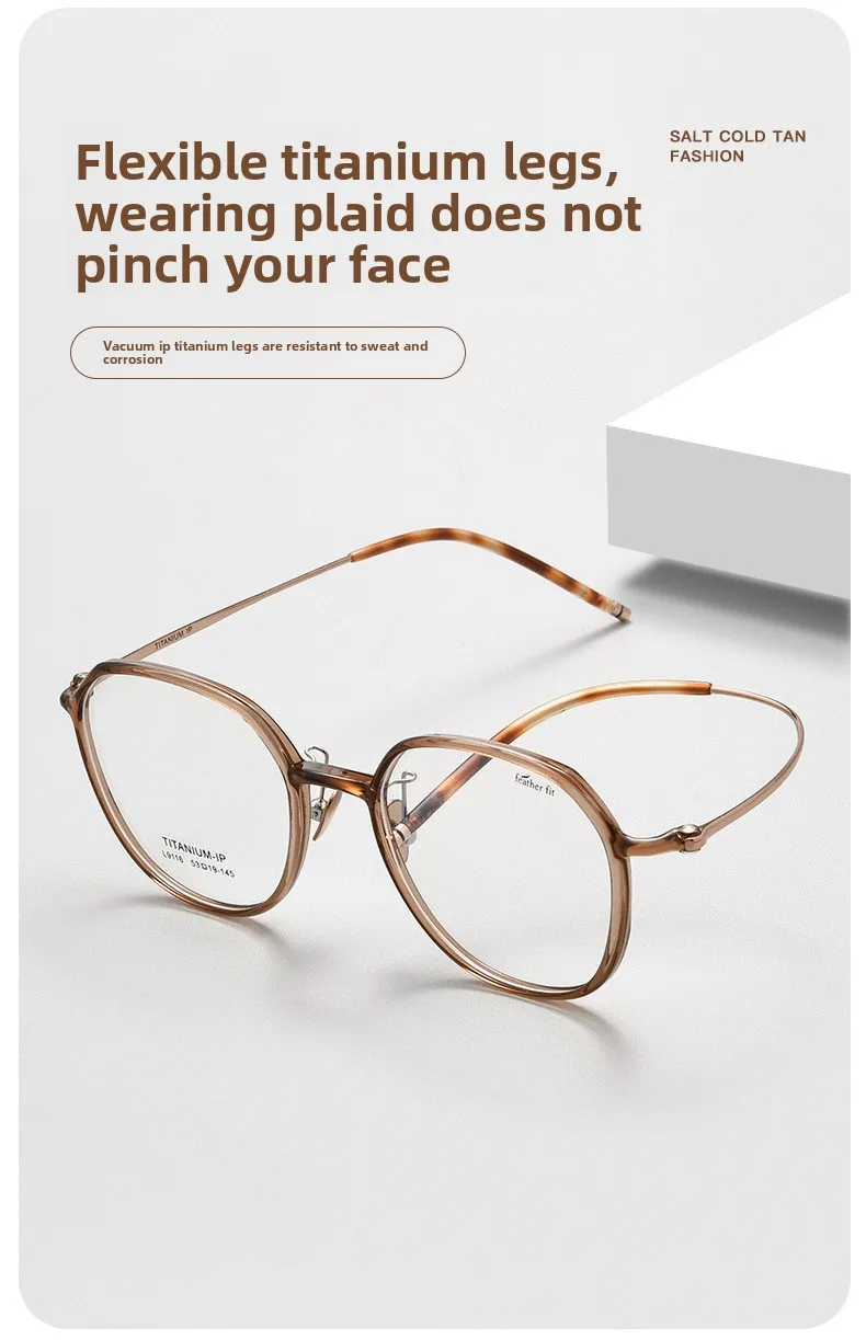7,1 g Feder-Titan-Brille, elliptische Vintage-Rahmen mit Vollformat, ultraleichte kleine Retro-Brille für die tägliche Eleganz – Detail 6