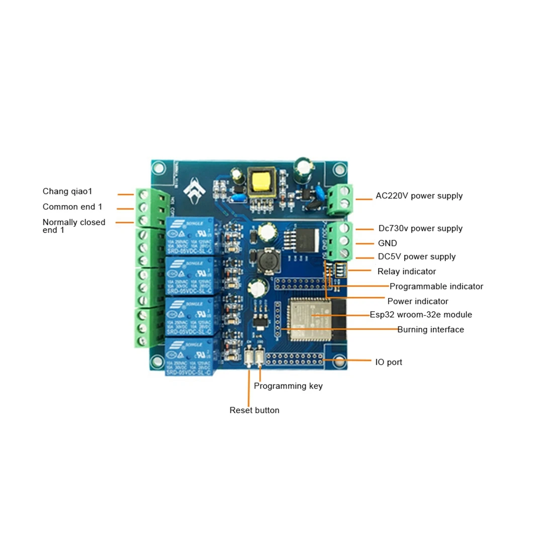 AC 220V/DC 5-30V  ESP32 WIFI      ESP32-WROOM   1/O