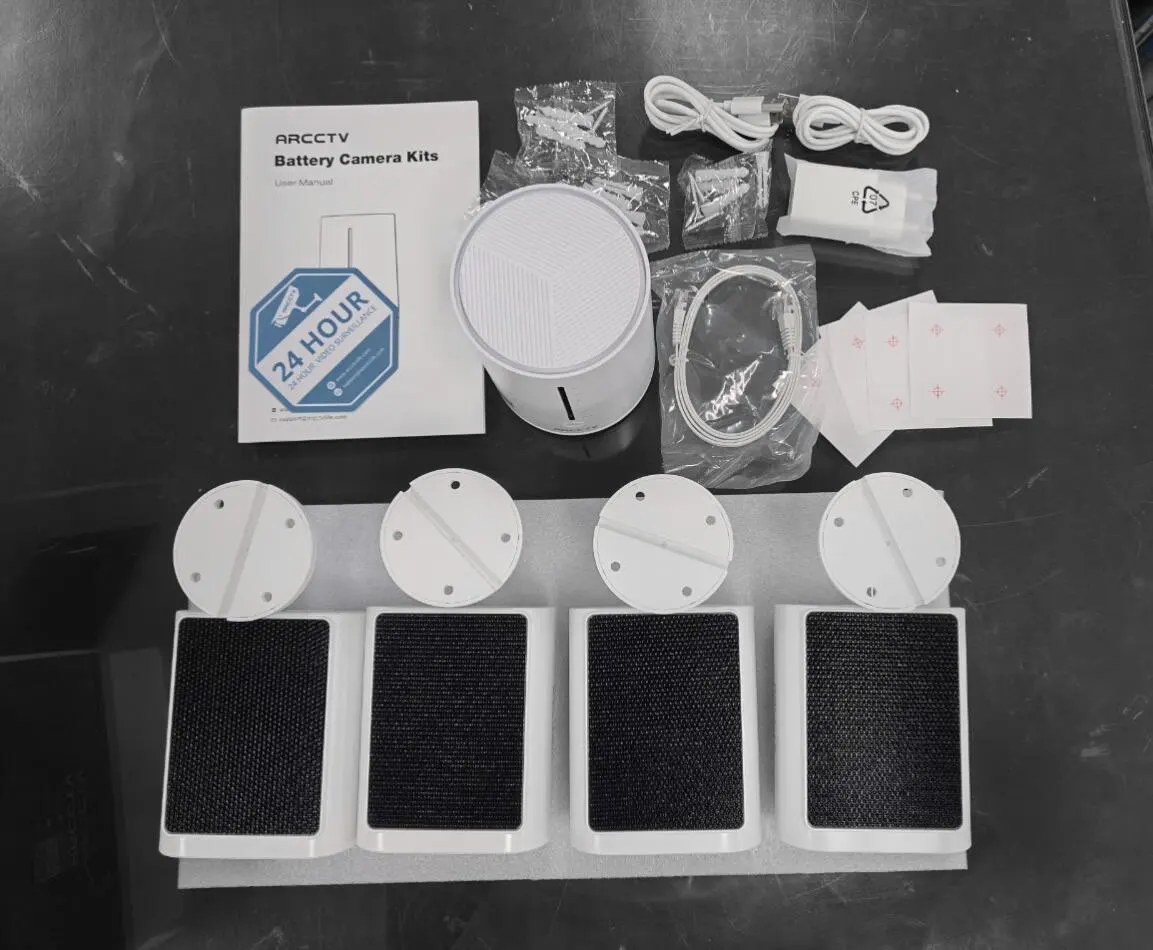 ARCCTV 4MP Wifi Solar Battery Camera Kit Surveillance Security System Humanoid Detection Siren Alarm Outdoor Wireless Camera Set photo review