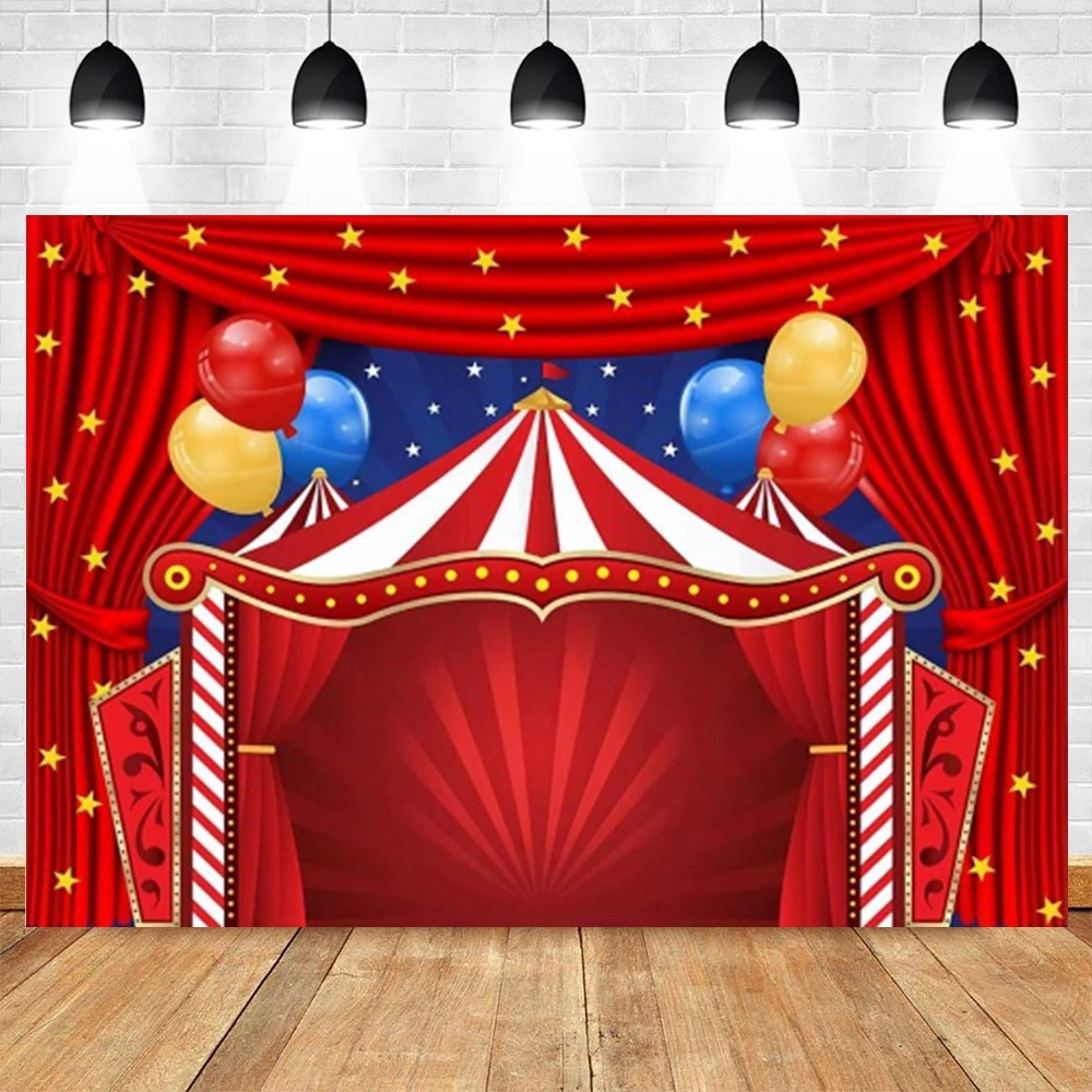 Circus Carnival Backdrops Photography Props Newborn Baby Birthday Decoration Balloon Ferris Wheel Party Background Photo Studio