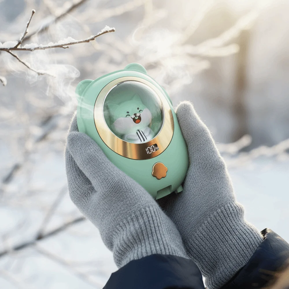 Creative Adjustable Temperature Hand Warmer Rechargeable Cartoon USB Charging Warmer Plastic Mini Electric Warmer Winter