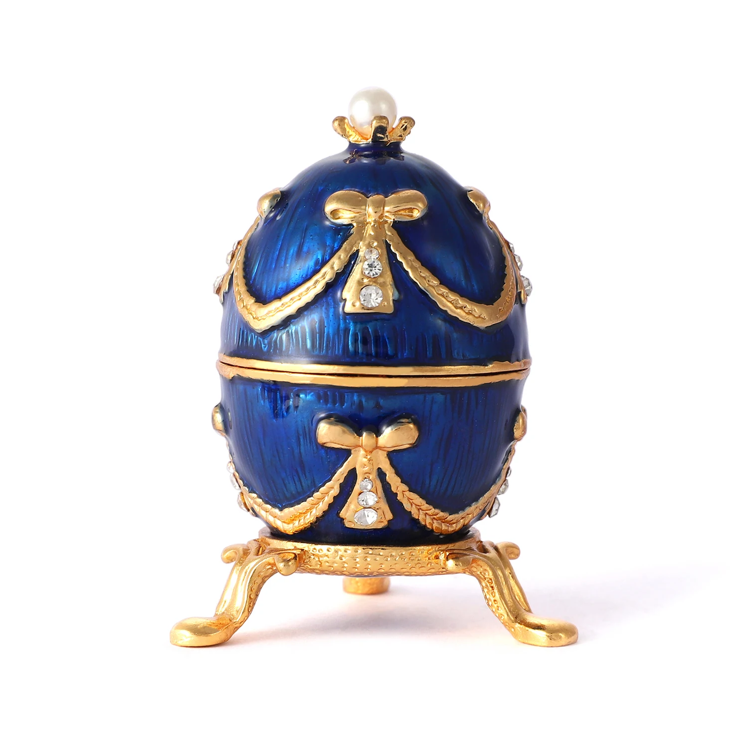 Qifu Nuovo Arrivo Blu Bella Russia Faberge Egg Per Gli Ornamenti