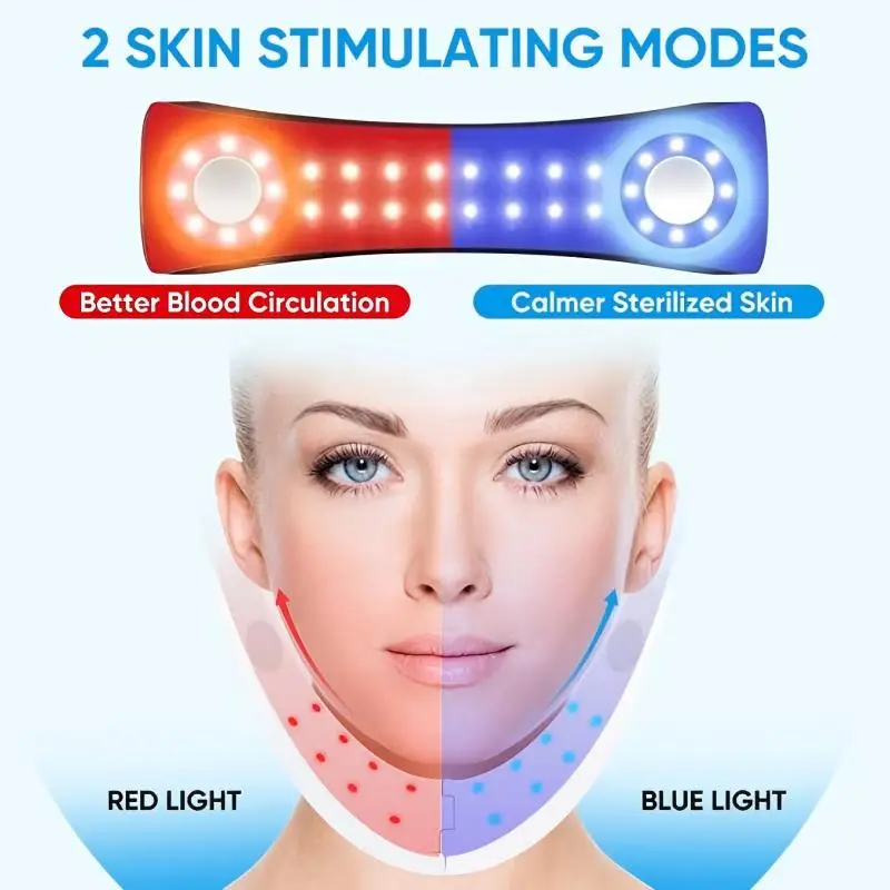 3 in 1 Double Chin Remover Machine Electric V Shaped Facial Beauty Device Microcurrent Red Blue Photon Face Slimming Instrument