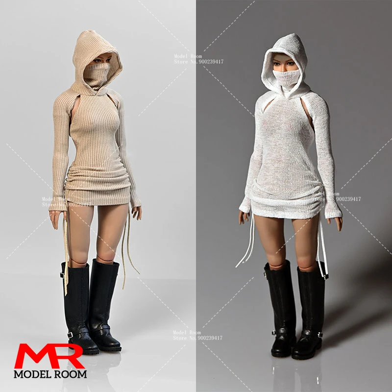 

1/6 Scale Female Assassin Hooded Sweater Dress Backless Hoodie Clothes Model Fit 12'' JO TBL Worldbox Soldier Action Figure Body