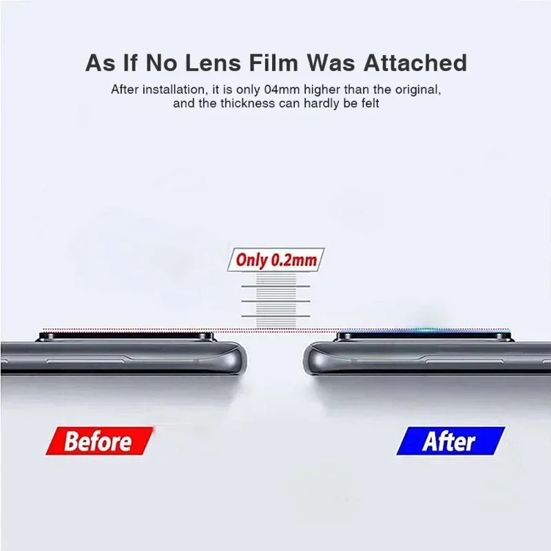 Premium Metal Ring HD Camera Lens Protector with Anti-scratch Tempered Glass