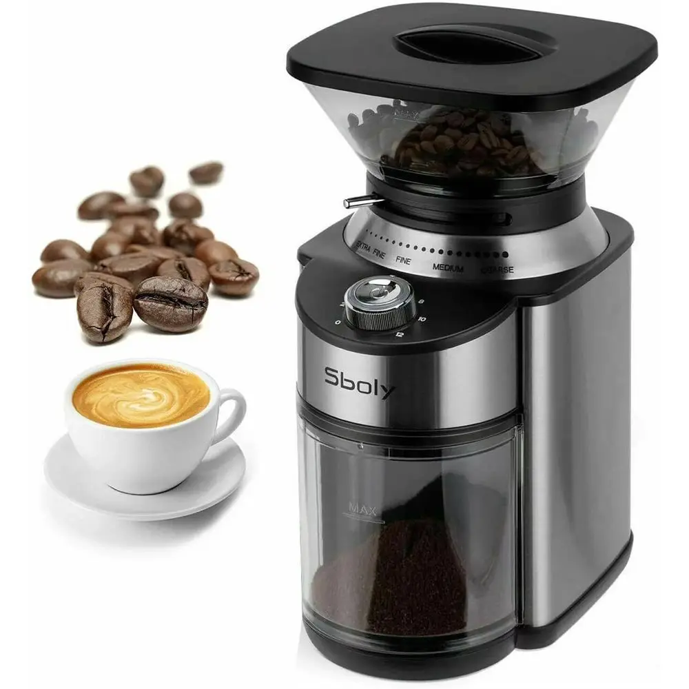 مطحنة قهوة كهربائية دقيقة بـ 19 إعدادًا للتحضير ال...