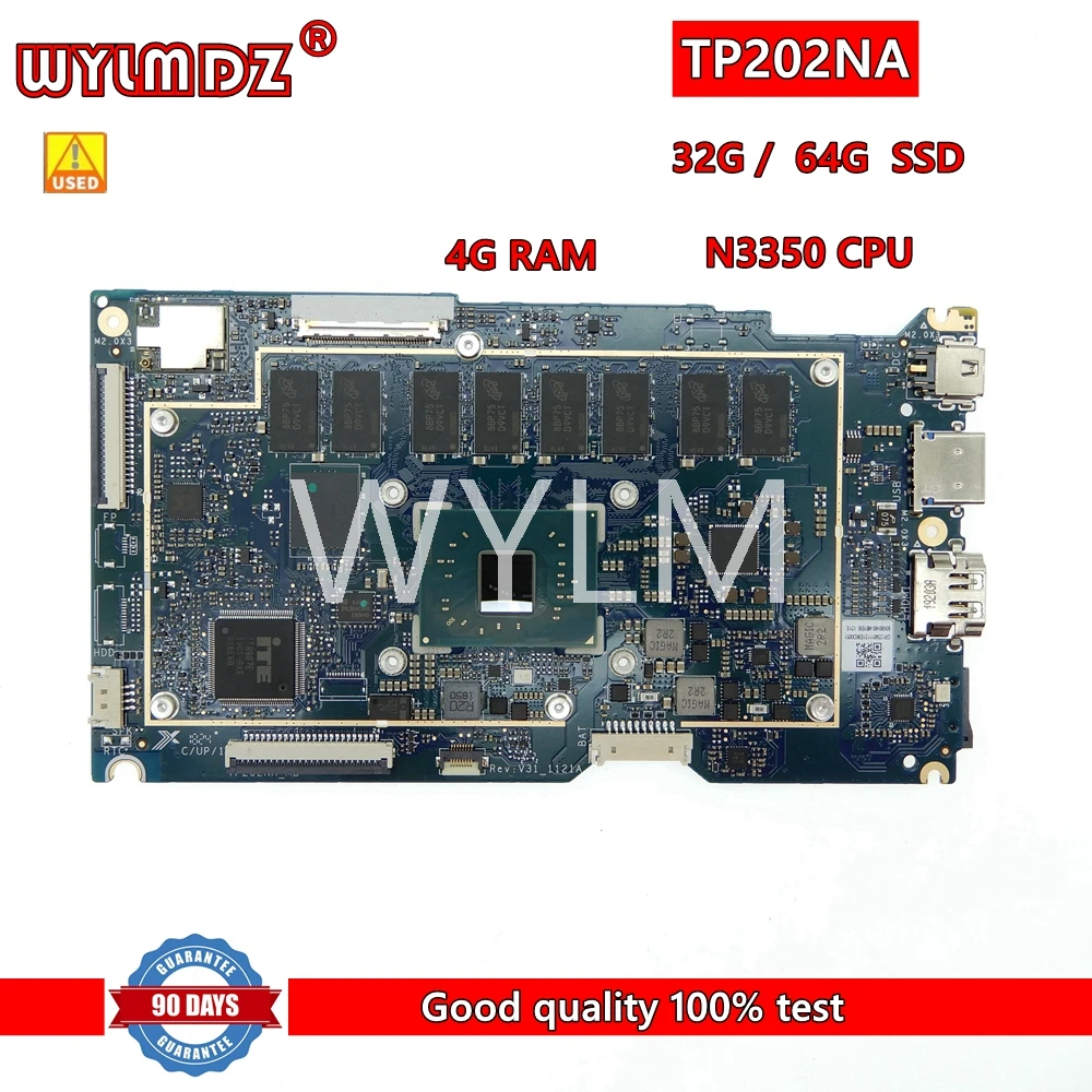 

TP202NA N3350 CPU 4G RAM 32G/64G SSD Ноутбук Материнская плата Asus VivoBook Flip 12 TP202NAS TP202N TP202 Материнская плата ноутбука