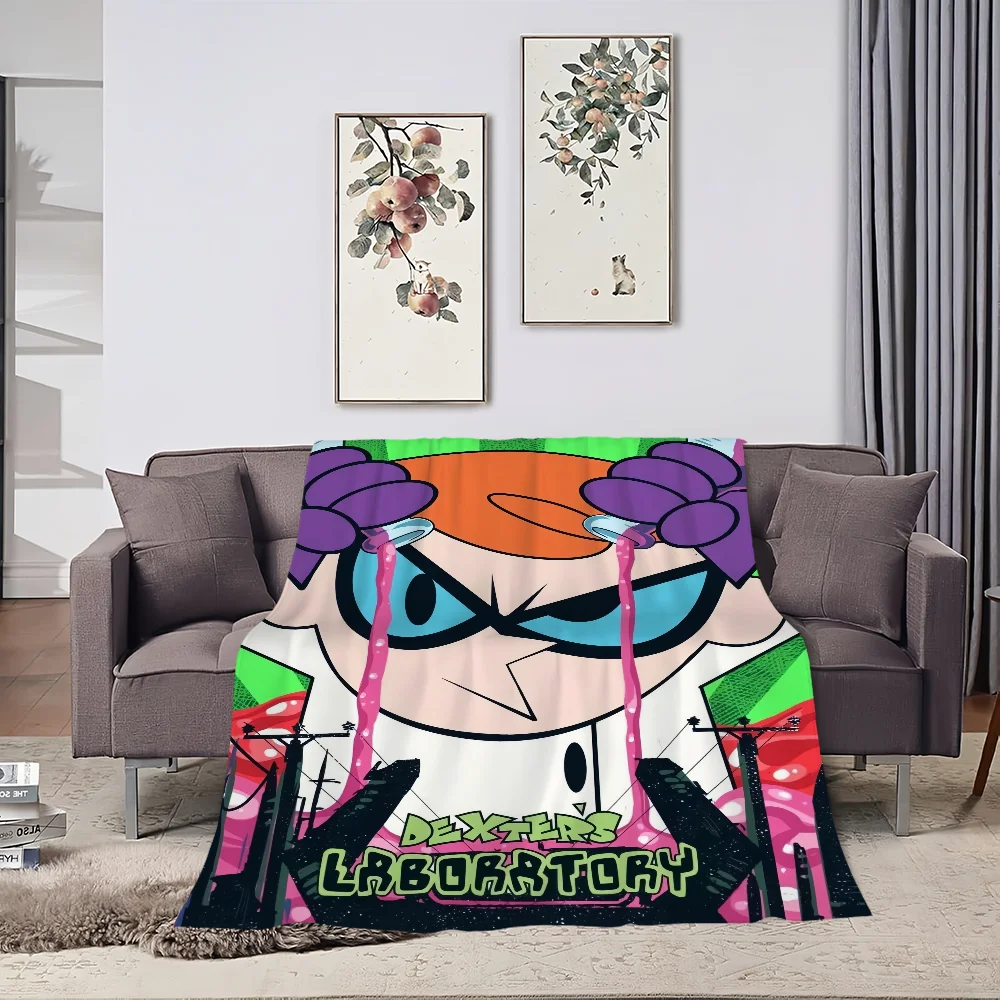 Cute D-Dexters L-Laboratory Blanket Skin friendly comfort warm soft plush blanket suitable sofa living room office bedroom 3