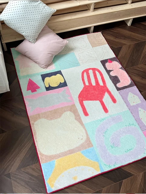 พรมลายการ์ตูนวิคามะ ผ้าคล้ายขนแคชเมียร์ สำหรับห้องนอน ทางเข้า ข้างเตียง นุ่มสบาย ใช้เป็นพรมรองเท้า ตกแต่งบ้าน 1