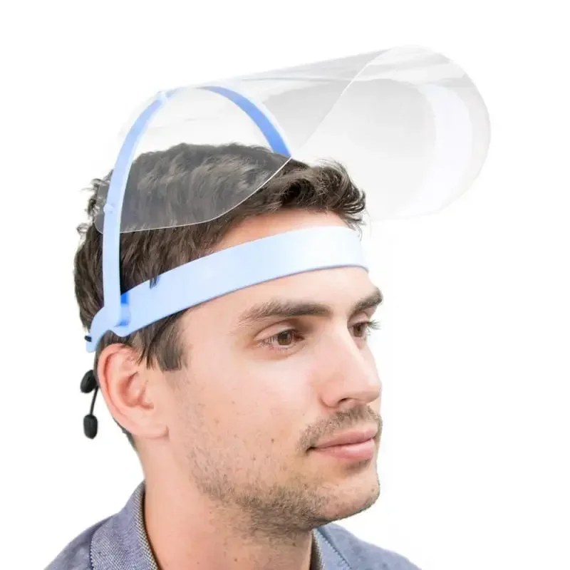 Détail de l'écran facial anti-buée des lunettes de protection pour dentiste