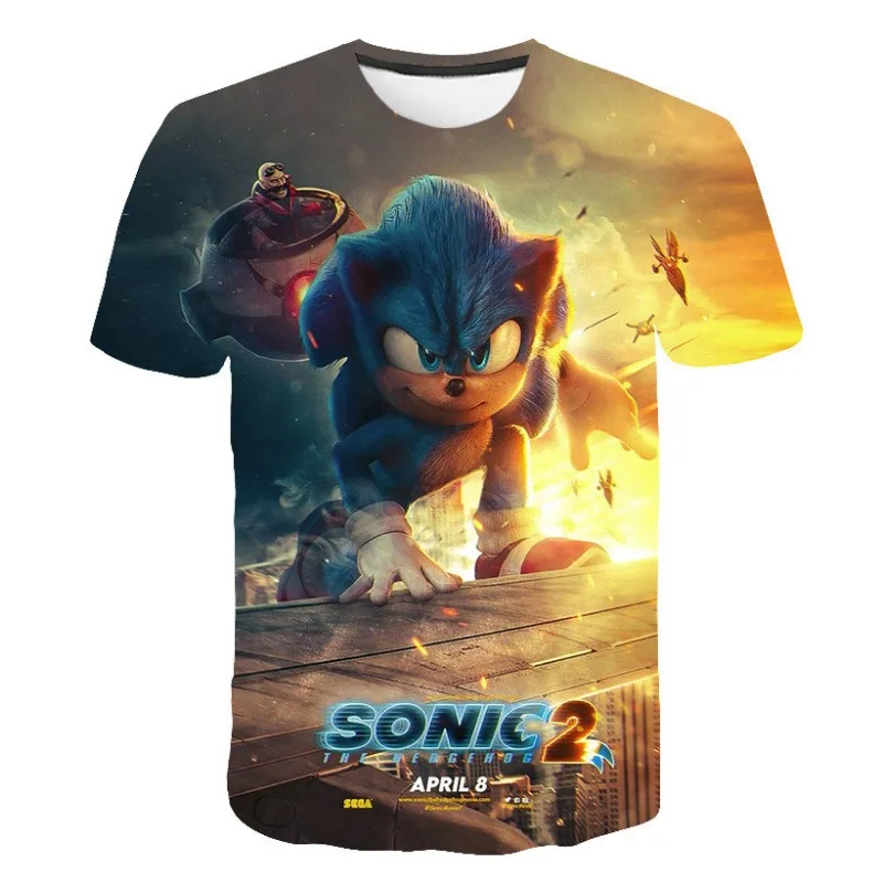 thumbnail image 1 of Sonic The Hedgehog Anime Harajuku 3D Camiseta con impresión digital Camisetas de verano para hombre y mujer Disfraces de cosplay para niños Camisetas Tops, 1 of 5