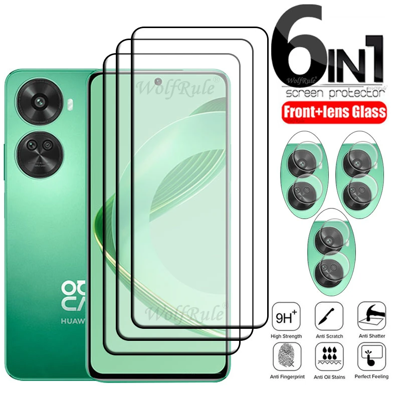 

6-in-1 For Huawei Nova 11 SE Glass Huawei Nova 11 SE Tempered Glass 9H Full Cover Screen Protector Huawei Nova 11 SE Lens Glass