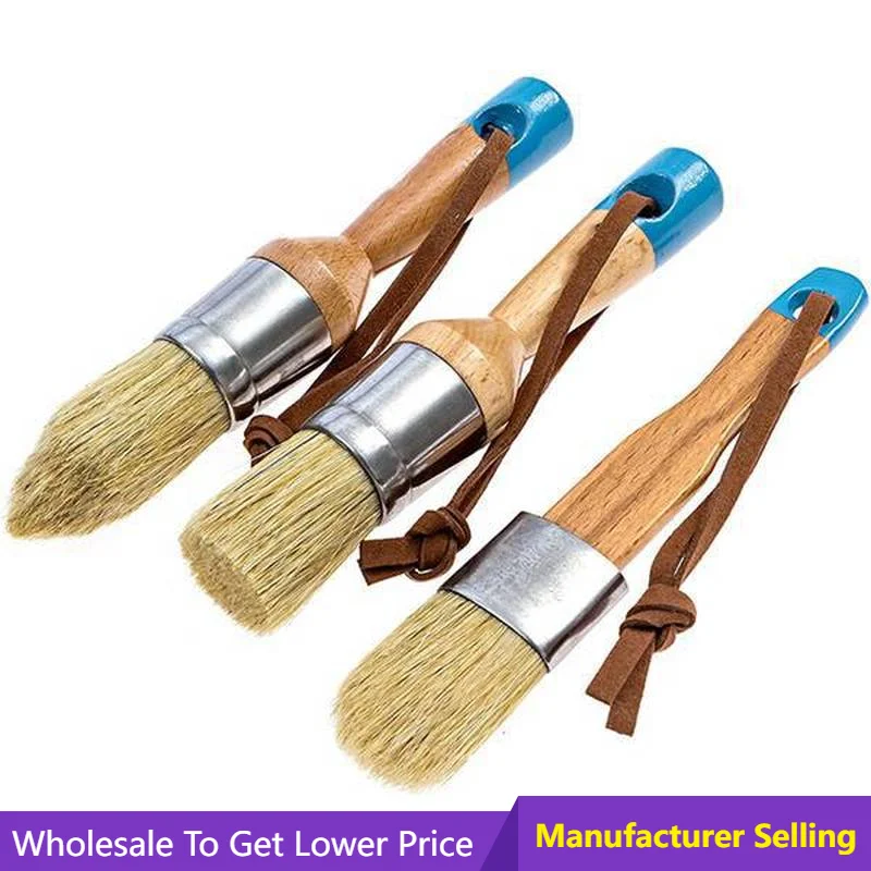 3 Pcs/Set Chalk & Wax Paint Brush DIY Painting Waxing Tool  Brushes Bristle Stencil  Natural Bristle Brushes Furniture