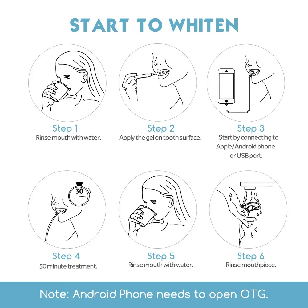 تبييض الأسنان LED ضوء مصباح المحمولة USB شحن Led ا...