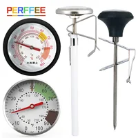 5-Inch Dial Probe Thermometer 0-100 °C Milk Coffee Thermometer Instant Read Stainless Steel for Kitchen Food Cooking Milk Coffee 1