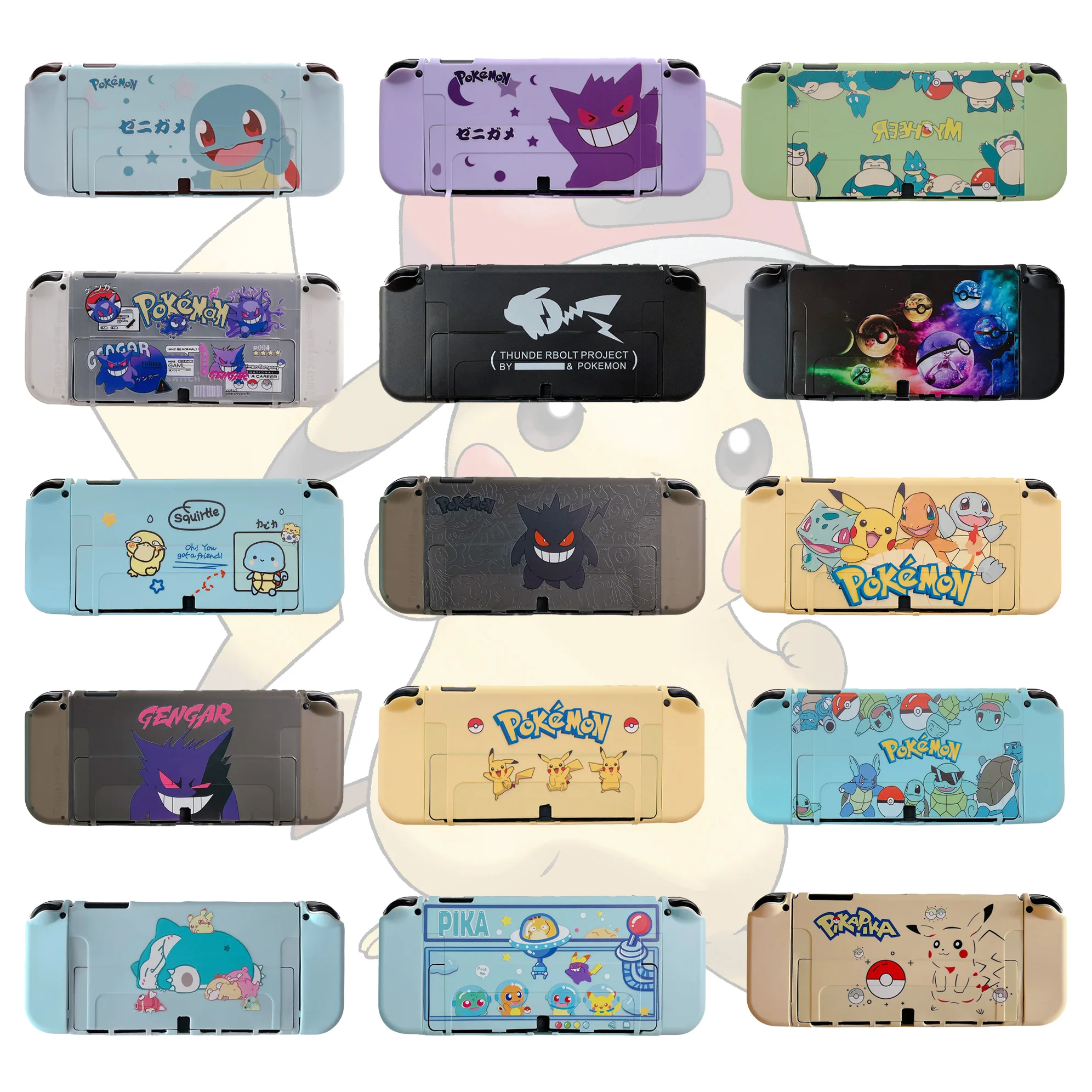 

Pokemon Pikachu Gengar Snorlax Kirby TPU Soft Case for Nintendo Switch OLED Game Console Controller NS OLED Gaming Accessories