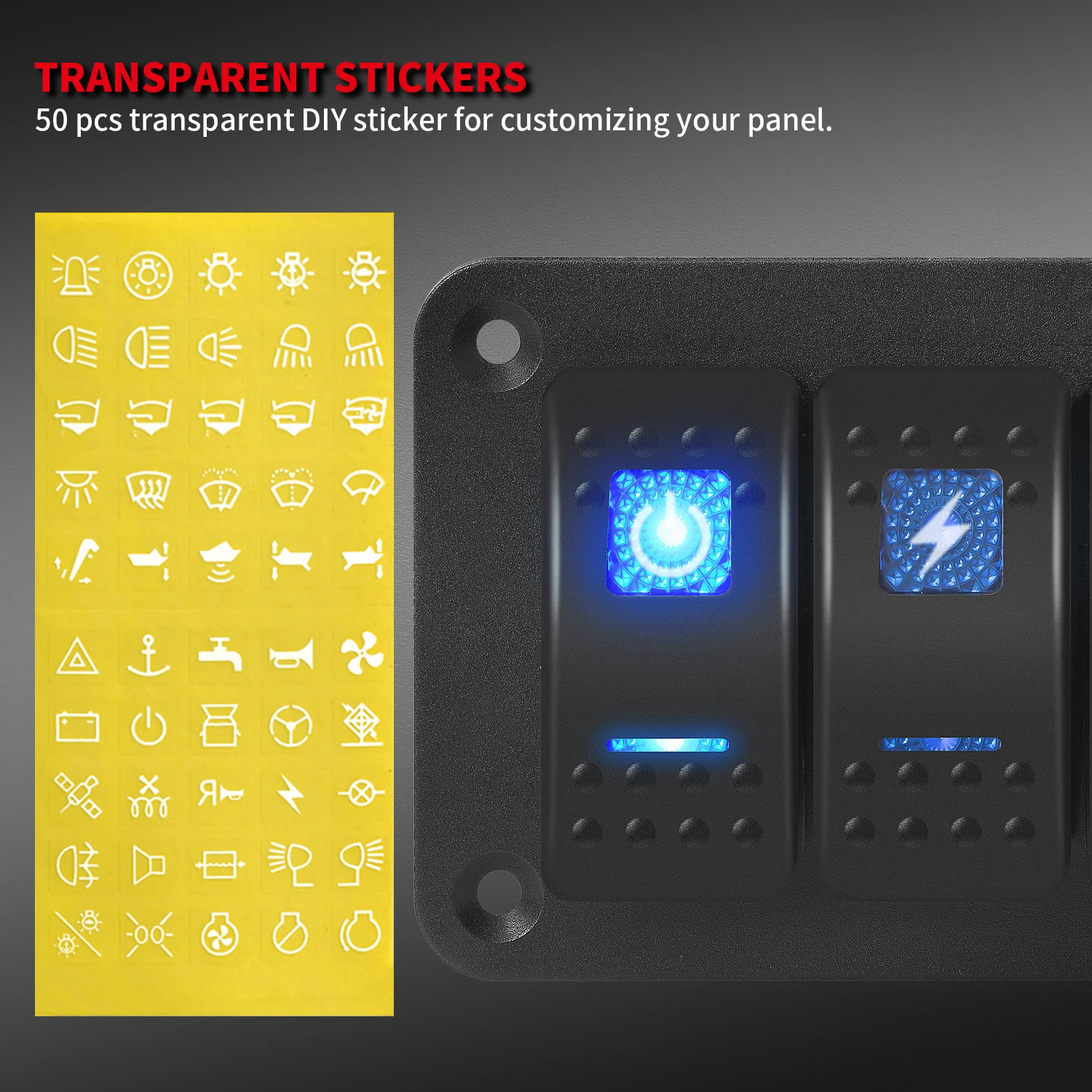 2 3 4 5 6 8 Gang Waterproof Marine Switch Panel 12V 4.2A Dual USB Charger Socket LED Digital Voltmeter For Truck RV Boat