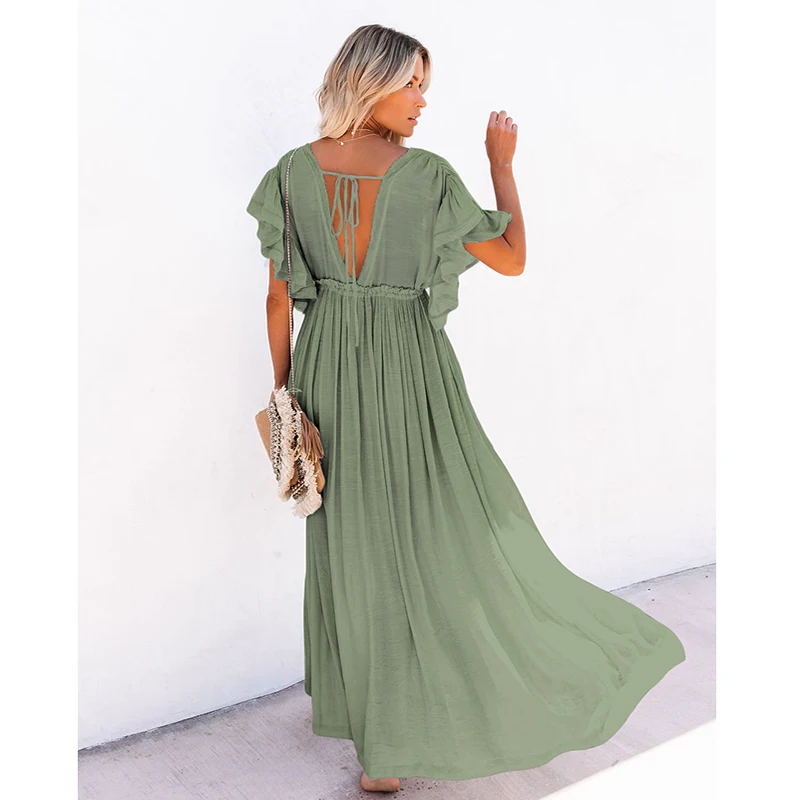 Bikini Covers Sexy Long White Bikini Cover Ups Casual Summer Beach Dress Plus Size Elegant Women Cover Up Swimwear