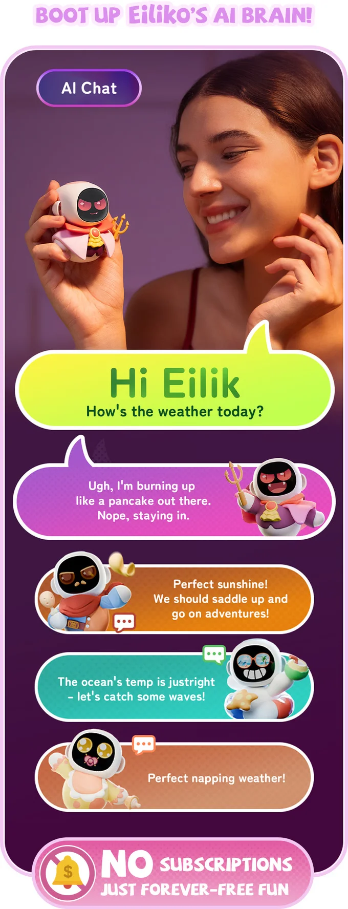 Eilikoスマートロボットポータブル感情インタラクションコンパニオン