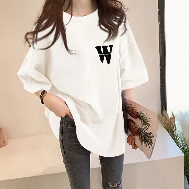 T-Shirt Donna Oversize Manica Lunga - Cotone, Basic Elegante - Foto 5