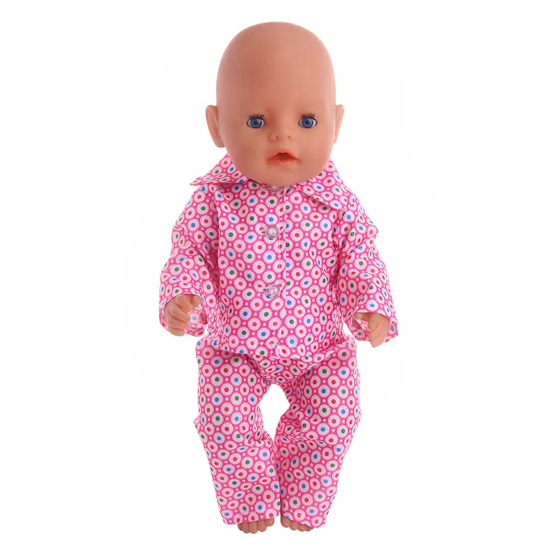 Doll Clothes Multi-Print Pajama Daily Outfit Fit 18Inch American&43CM Born Baby Doll Accessories,Girl Gifts Toy Festival Gifts