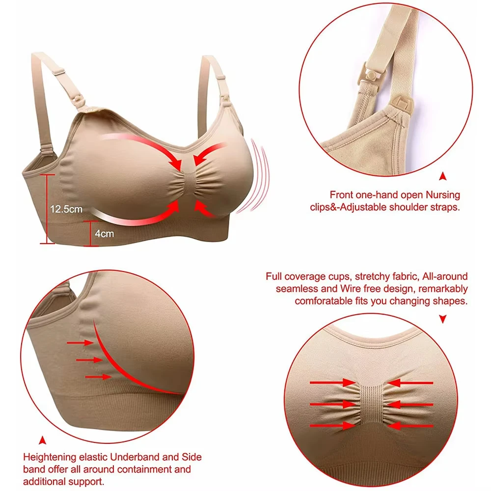 No Steel Ring Sports Pad Bra Breastfeeding Non-sagging Vest-style Pregnant Women's Underwear Front Buckle 1/2/3PCS nursing bra,buckle bra
