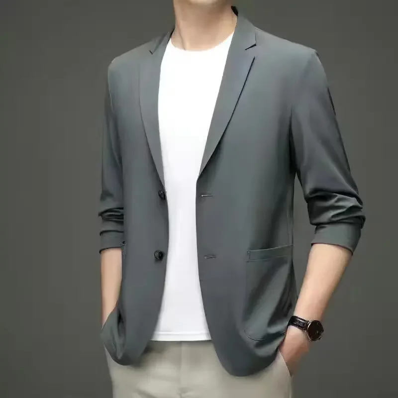 Men's Western-style Solid Color Suit Top Casual Business Wear Jacket New Spring Style Blazer For Men Fashionable Gentleman blazer jacket