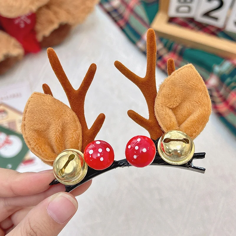 Mushroom bell brown antler clip