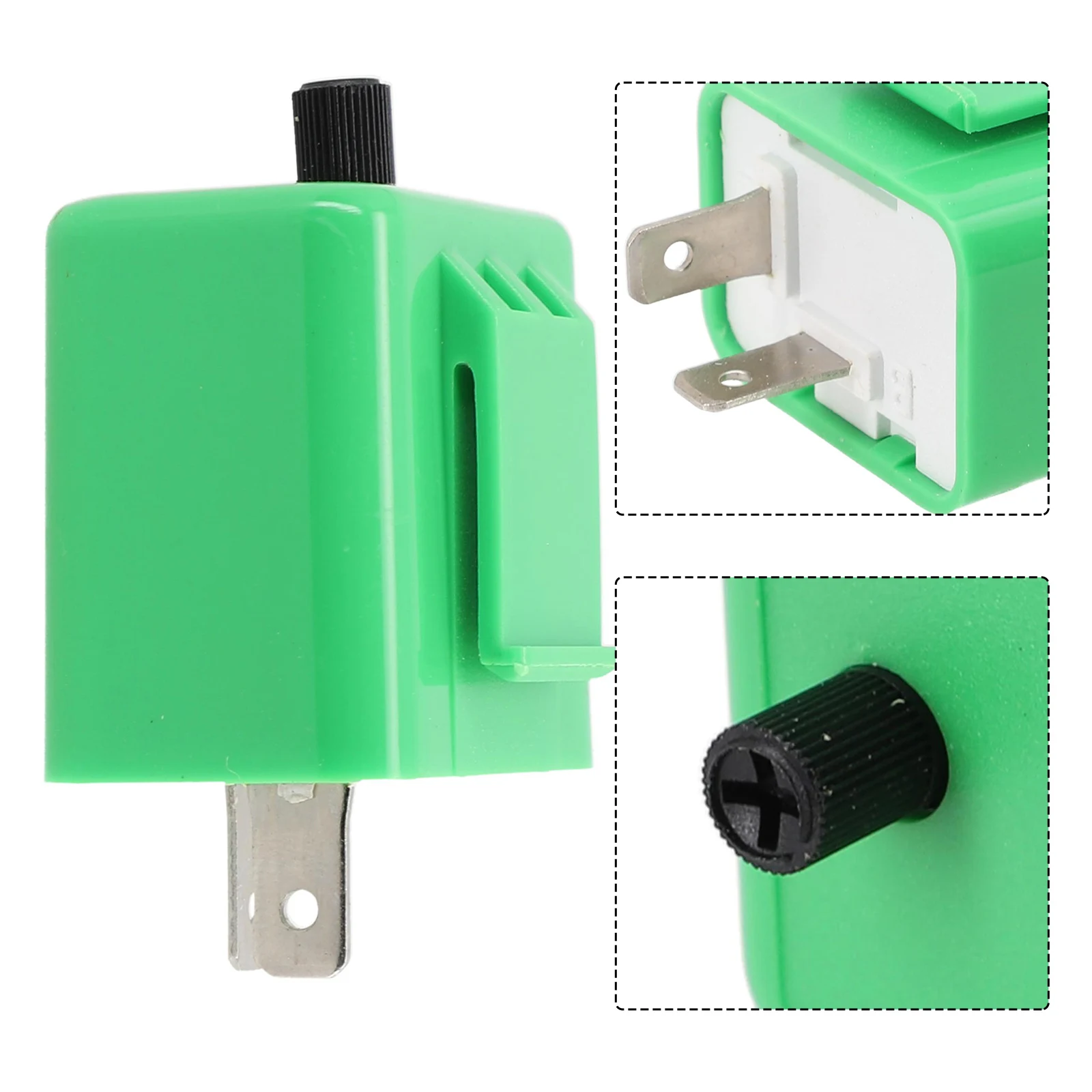 Relè Flash Lampeggiatore Moto 12Vdc 1 Pz 2 Pin Accessori Indicatore Verde Regolabile Flash Sostituzione Affidabile