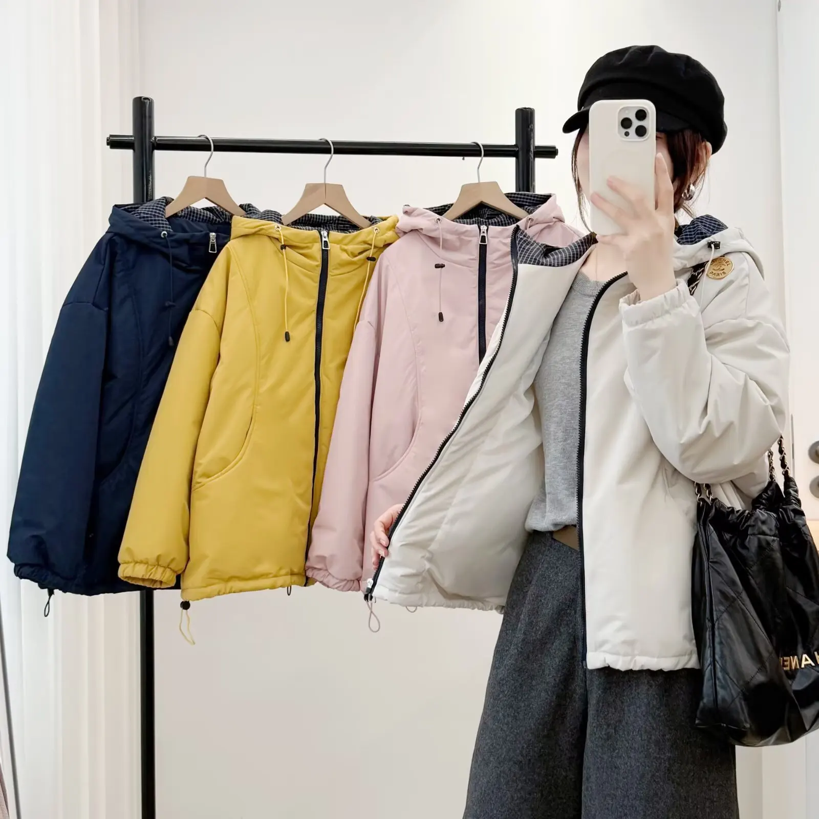 XXXXL Fashion Plus Size Women's Parkas New Winter Casual Youthful Hooded Padded Jacket Versatile And Warm Zipper Coat 320