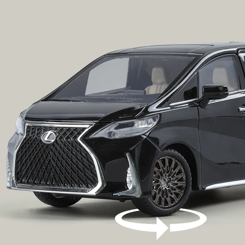 1:24 Lexus LM300 MPV Alloy Car Model Diecast Metal Vehicles Car Model High Simulation Sound and Light Children Toy Gift With Key 5