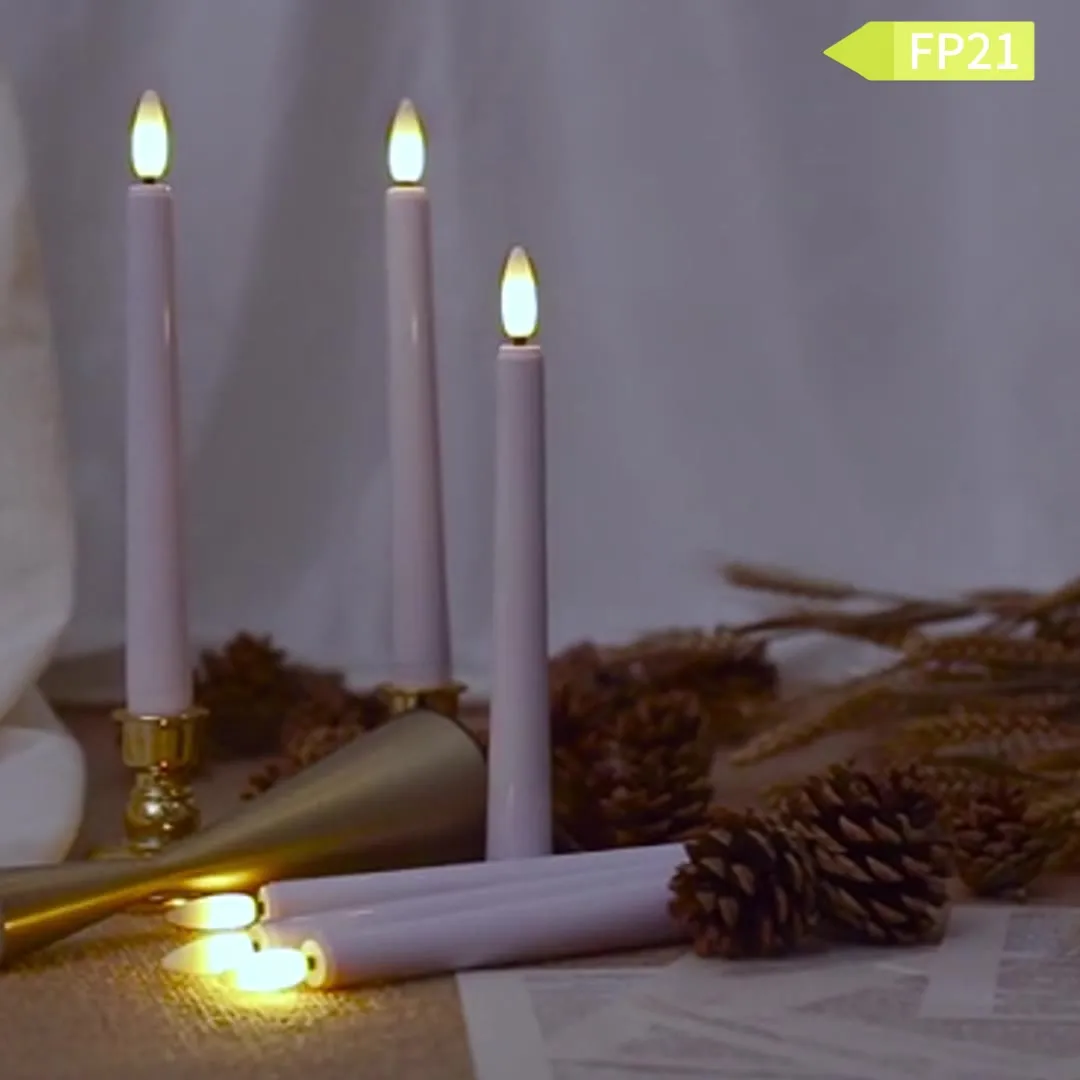 PChero LED Taps toelopende kaarsen met afstandsbediening, 6 stuks batterij-aangedreven LED vlamloze nepkaarsen flikkerende echte wax taps toelopende kaarsen met timer voor thuis Halloween kerstkamer