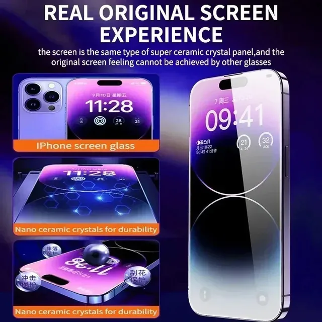 3Pcs Oleophobic Coating Dust Free Easy Installation Screen Protector for IPhone 13 11 12 14 15 Pro Max Mini XR 16 15 Plus Glass 2