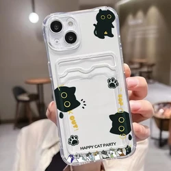 Adorable Black Cat Phone Case with Wallet Card Holder and Bag Cover - Galaxy A42 5G (1)
