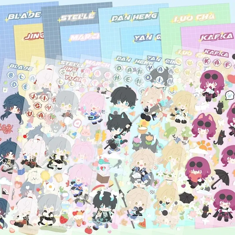 Honkai Star Rail Sticker Anime Jing Yuan Kafka Dan Heng Stationery Stickers Cartoon Water Proof Student School Supplies Decor shugo chara sticker anime hinamori amu tsukiyomi ikuto stationery stickers cartoon water proof student school supplies decor