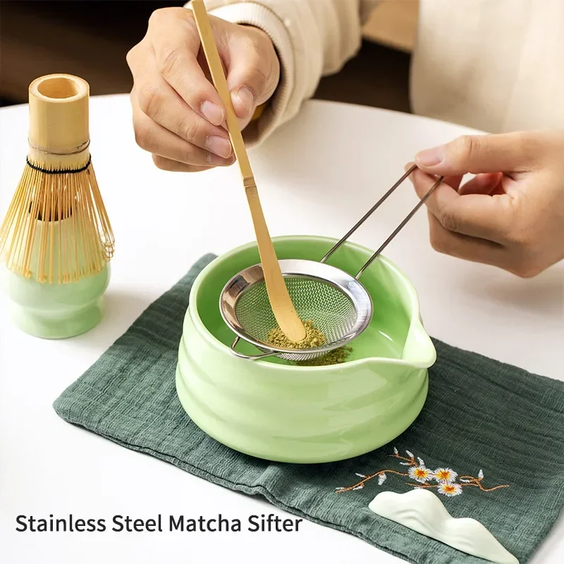 4/5/7/8PCS Whisk Set Matcha Tea Set for Making Matcha Latte Bamboo Whisk Bowl Teaspoon Sifter Teamaking Tool
