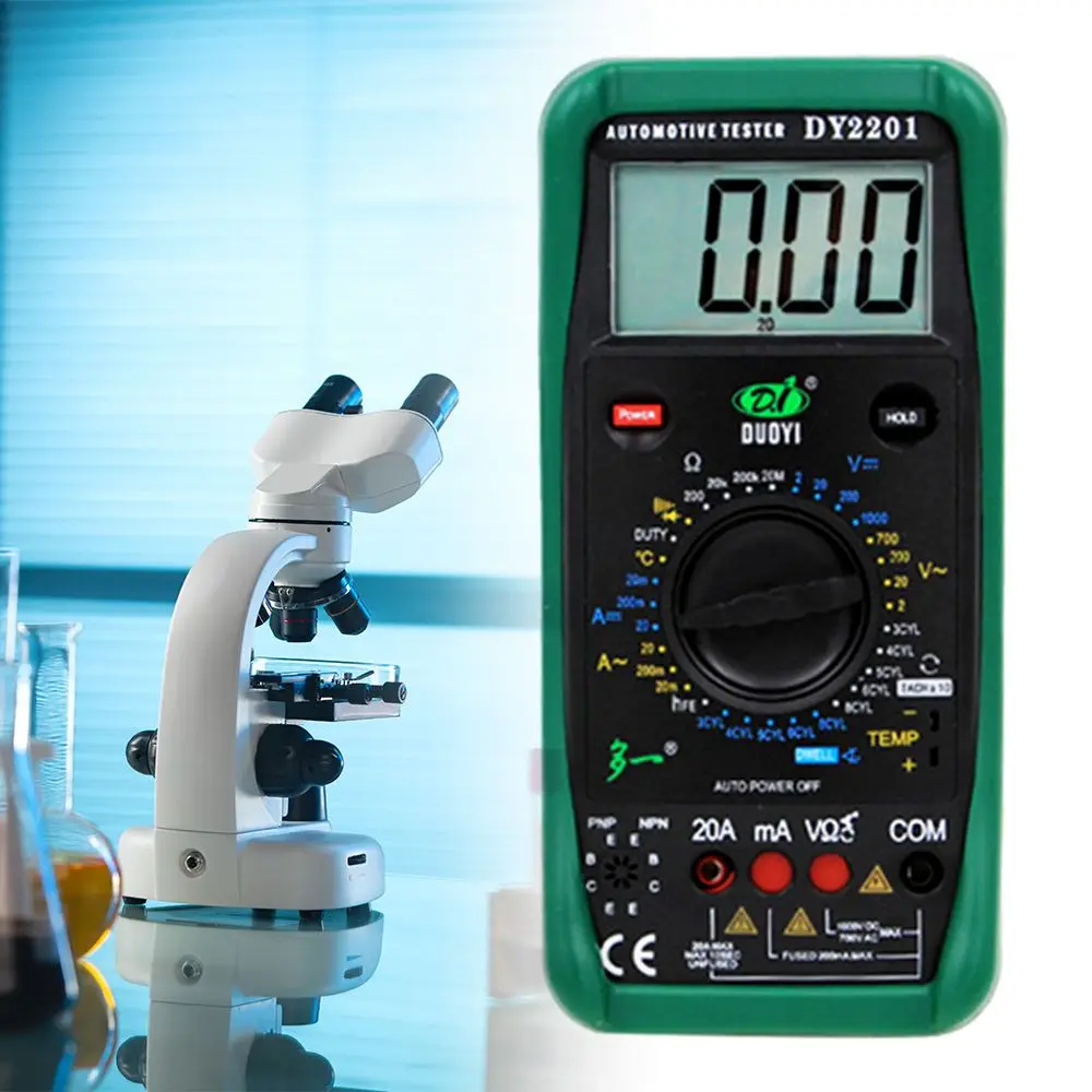 

RPM Meter Multimetro Dwell Angle Temperature with Test Leads Digital Automotive Tester Multimeter Automotive Multimeter