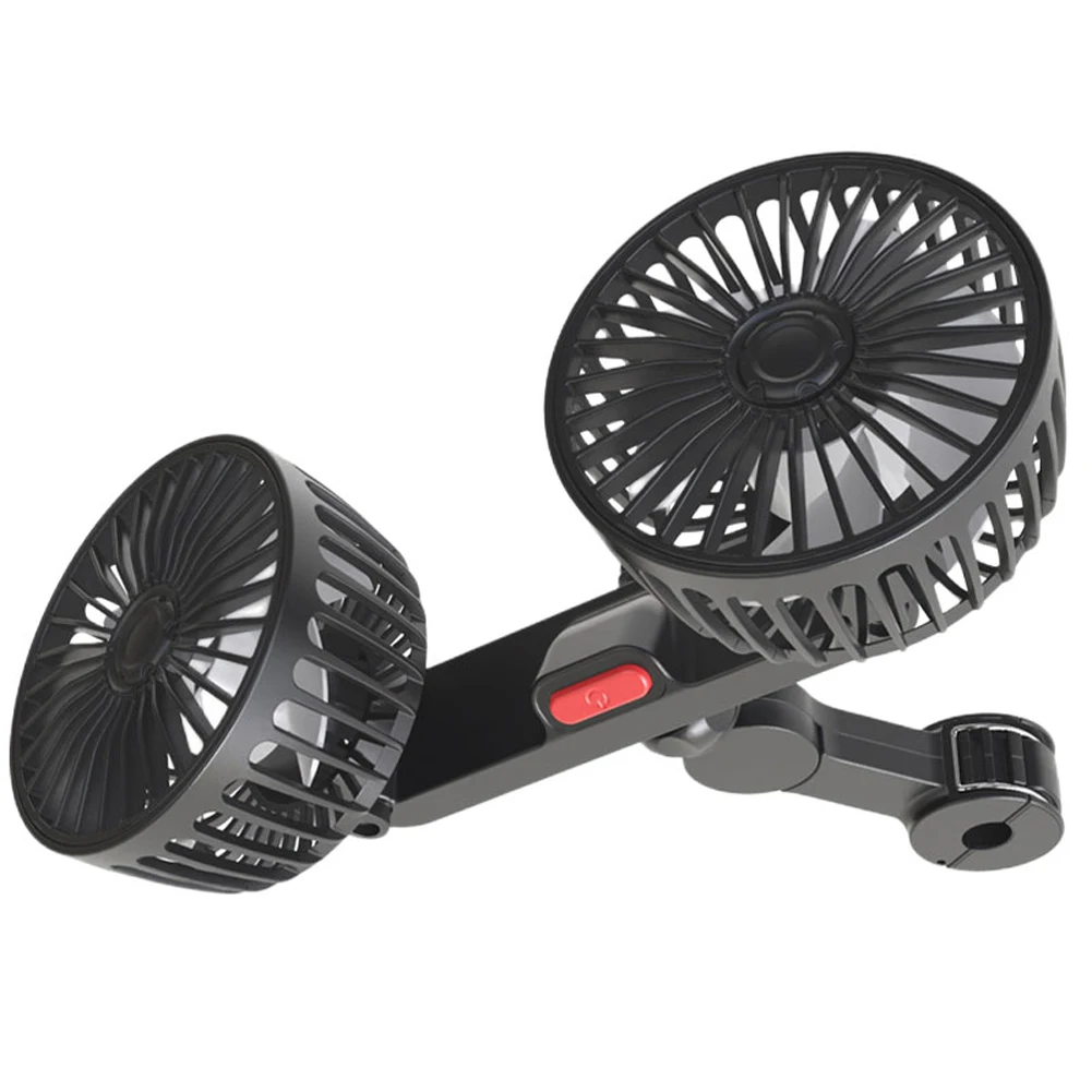 Black PP Car Seat Back Cooling Fan with USB Charging