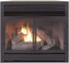No Exhaust Fireplace Inserted Remote Control 6 Fire Log Natural Gas Liquid Propane 32,000 BTU Heated To 1500 Square Feet Black 1