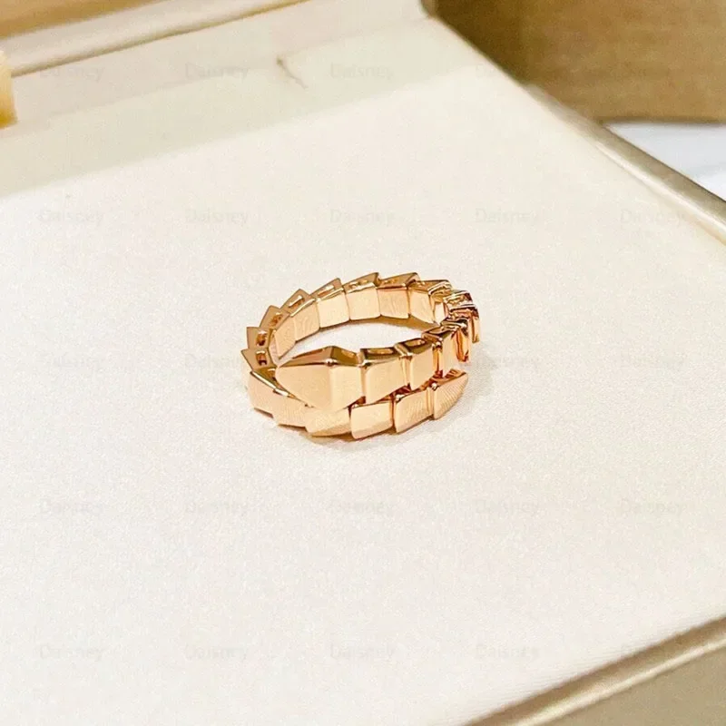 Classic Hot Selling 925 Sterling Silver Smooth Snake Bone Ring for Women's Minimalist Fashion Brand Jewelry Couple Gift
