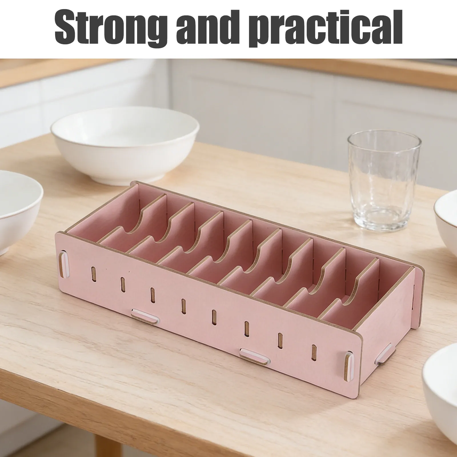 분리 가능한 칸막이가 있는 나무 명함 보관함, 이름 카드, 플래시 카드, 인덱스, 인사말 카드, 사무용품을 위한 데스크탑 카드 정리함