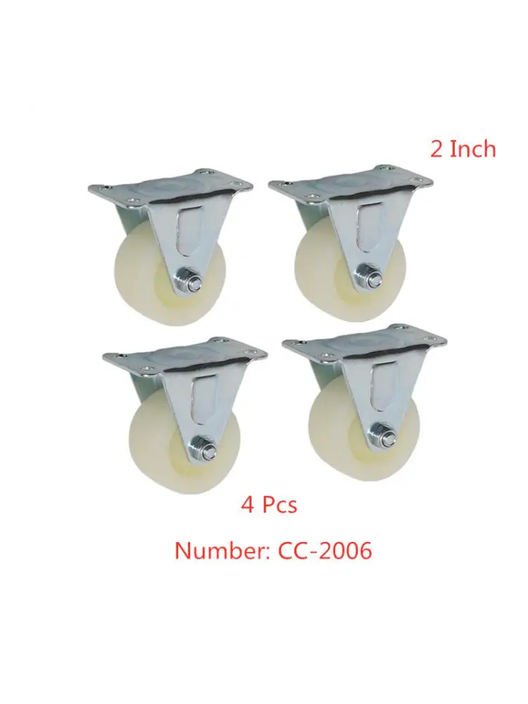 

4 Pcs/Lot 2 Inch Wheel Industrial White Pp Fixed Caster Electrical Directional Wear Resistant Silent