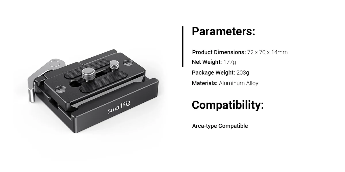 SmallRig Arca Style Quick Release Clamp and Plate Arca-type Compatible For DJI S