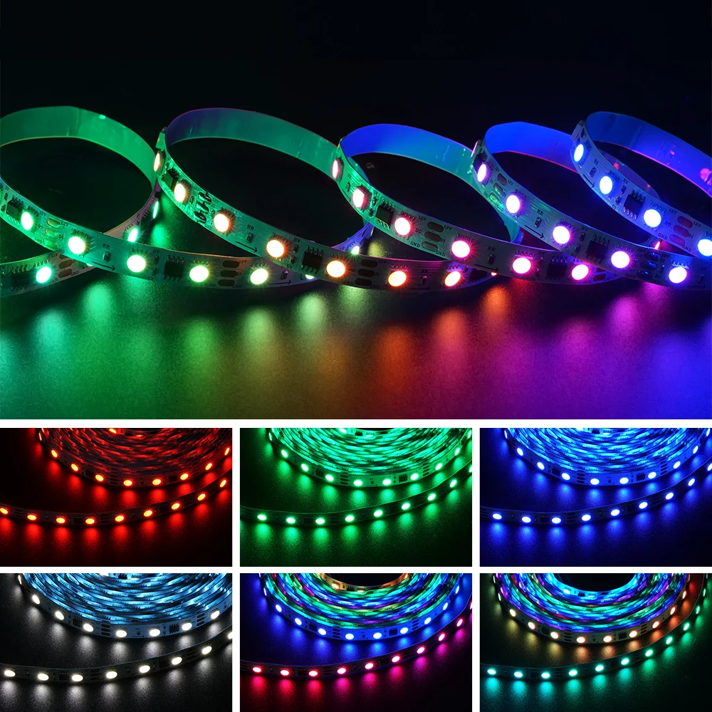 Multicolored led strip with dynamic effects 60 leds / m - 3 leds / pixel