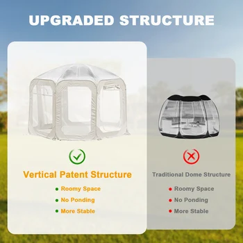 Outdoor Transparent Tent Portable Folding Camping Thickening Tent Starry Sky Bubble House Shade Winter Sunshine Wind/Waterproof 4