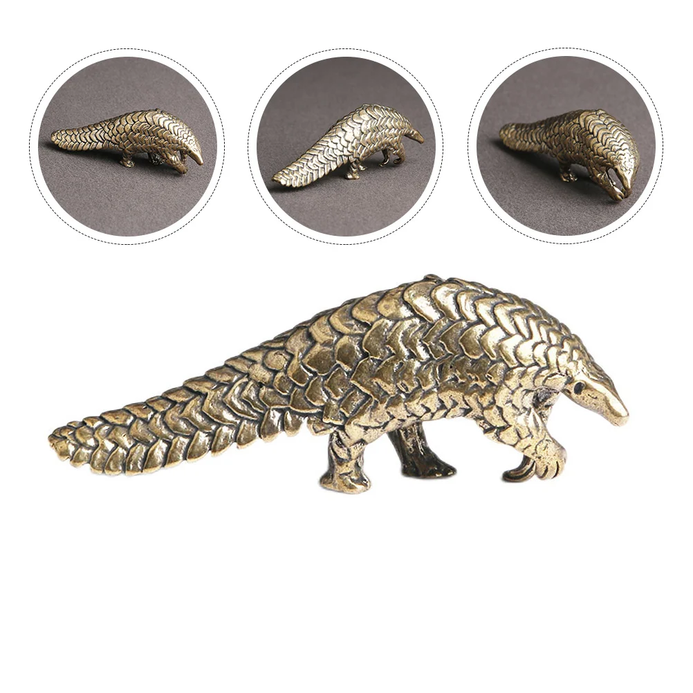 

1Pc Exquisite Office Desktop Brass Pangolin Shaped Retro Style Adornment